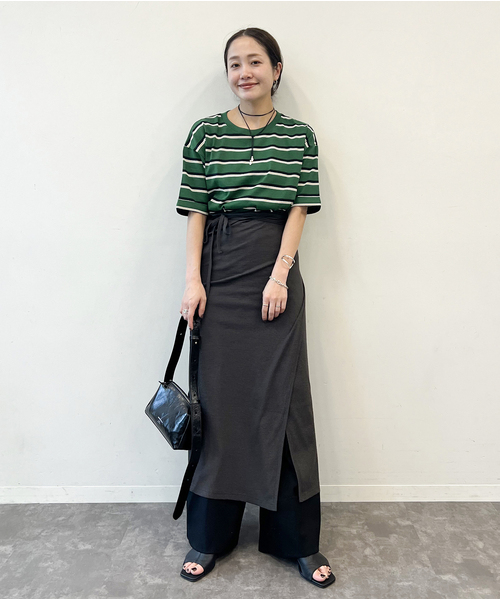 JOURNAL STANDARD（ジャーナルスタンダード）の「《追加4》汗ジミ防止ボーダービッグT（Tシャツ/カットソー・レディース・ブラウン/ベージュ系その他/ネイビー/グリーン系その他・FREE）」の7枚目の写真