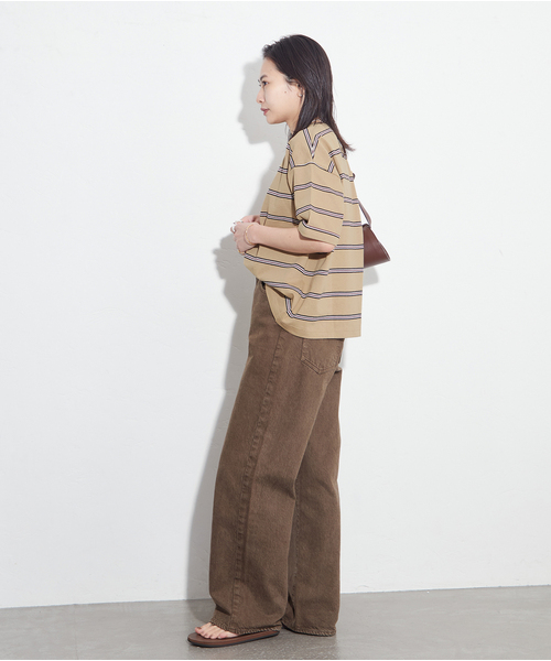 JOURNAL STANDARD（ジャーナルスタンダード）の「《追加4》汗ジミ防止ボーダービッグT（Tシャツ/カットソー・レディース・ブラウン/ベージュ系その他/ネイビー/グリーン系その他・FREE）」の15枚目の写真