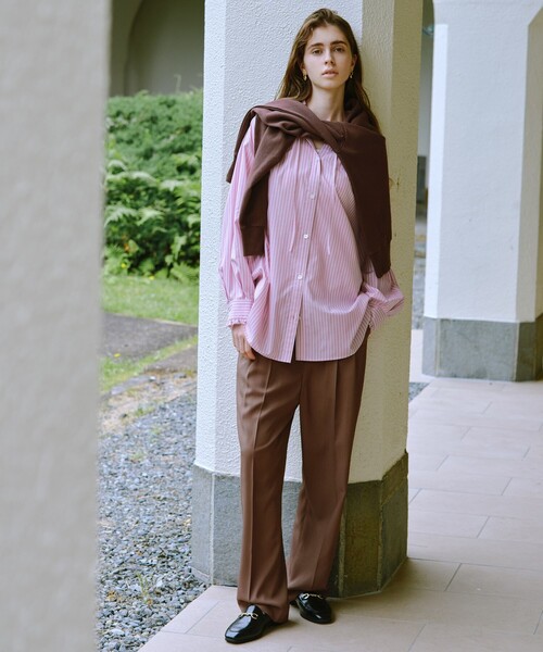ブラウス シャツ 「size SHORTあり」フリルネック ブラウス レディース size SHORTあり］フリルネック ブラウス（シャツ/ブラウス