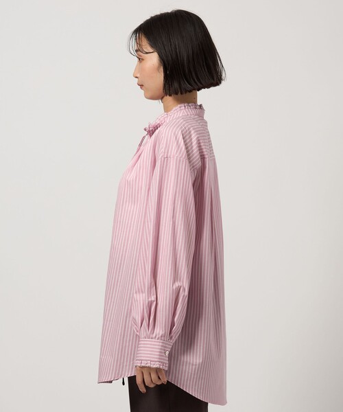 size SHORTあり］フリルネック ブラウス（シャツ/ブラウス）｜green