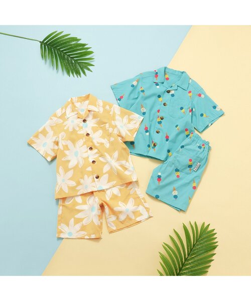 BREEZE（ブリーズ）の「【リンク/ジュニア対応】サマーシャツセットアップ（セットアップ・キッズ・ミント/イエロー・140/110/120/130/100/90/80）」の5枚目の写真