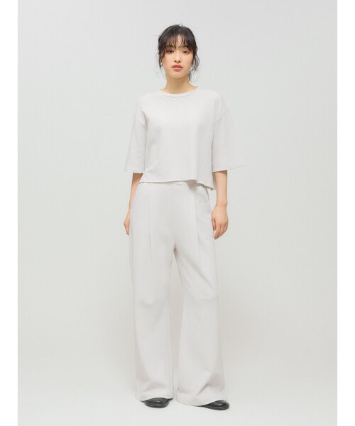 MIDIUMISOLID（ミディウミソリッド）の「MIDIUMISOLID for Ladies スウェットショートプルオーバー（Tシャツ/カットソー・レディース・ライトグレー/ブラック/チャコールグレー・FREE）」の17枚目の写真