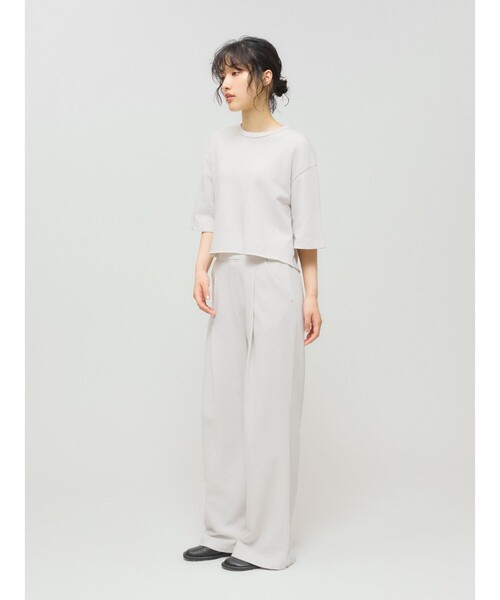 MIDIUMISOLID（ミディウミソリッド）の「MIDIUMISOLID for Ladies スウェットショートプルオーバー（Tシャツ/カットソー・レディース・ライトグレー/ブラック/チャコールグレー・FREE）」の18枚目の写真