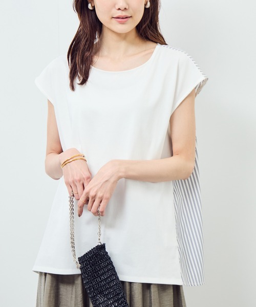 ROPE' PICNIC(ロペピクニック)の「ストライプドッキングフレンチスリーブプルオーバー(Tシャツ/カットソー・レディース・ホワイト系その他/ネイビー/ホワイト系その他4・38)」の3枚目の写真