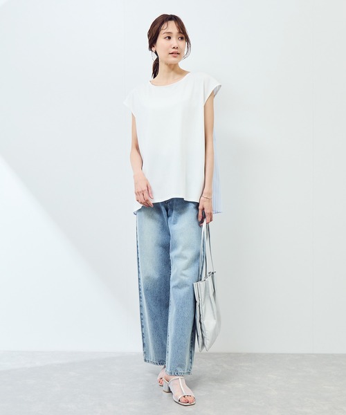 ROPE' PICNIC(ロペピクニック)の「ストライプドッキングフレンチスリーブプルオーバー(Tシャツ/カットソー・レディース・ホワイト系その他/ネイビー/ホワイト系その他4・38)」の5枚目の写真