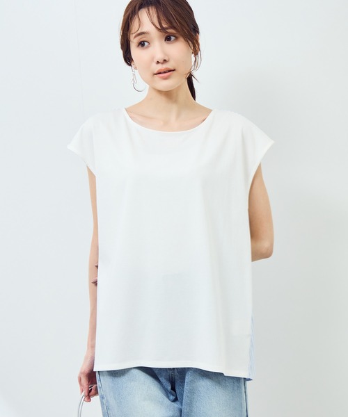 ROPE' PICNIC(ロペピクニック)の「ストライプドッキングフレンチスリーブプルオーバー(Tシャツ/カットソー・レディース・ホワイト系その他/ネイビー/ホワイト系その他4・38)」の7枚目の写真