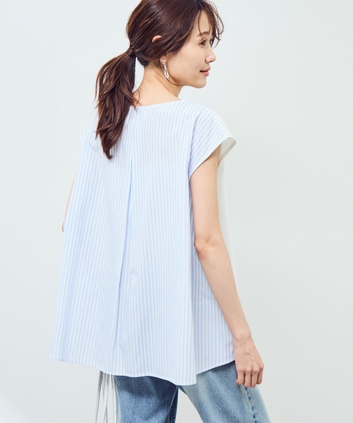 ROPE' PICNIC(ロペピクニック)の「ストライプドッキングフレンチスリーブプルオーバー(Tシャツ/カットソー・レディース・ホワイト系その他/ネイビー/ホワイト系その他4・38)」の8枚目の写真