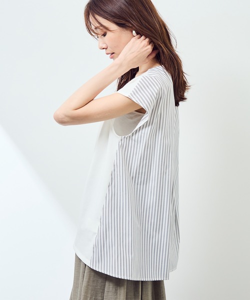 ROPE' PICNIC(ロペピクニック)の「ストライプドッキングフレンチスリーブプルオーバー(Tシャツ/カットソー・レディース・ホワイト系その他/ネイビー/ホワイト系その他4・38)」の12枚目の写真
