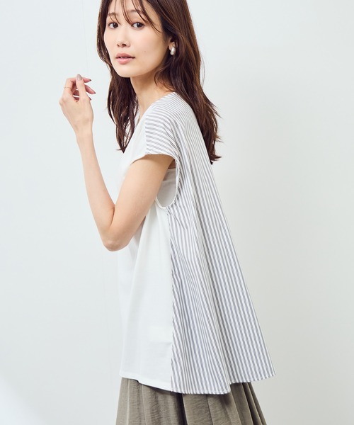 ROPE' PICNIC(ロペピクニック)の「ストライプドッキングフレンチスリーブプルオーバー(Tシャツ/カットソー・レディース・ホワイト系その他/ネイビー/ホワイト系その他4・38)」の14枚目の写真