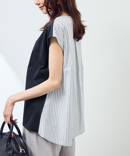 ROPE' PICNIC(ロペピクニック)の「ストライプドッキングフレンチスリーブプルオーバー(Tシャツ/カットソー・レディース・ホワイト系その他/ネイビー/ホワイト系その他4・38)」の21枚目の写真