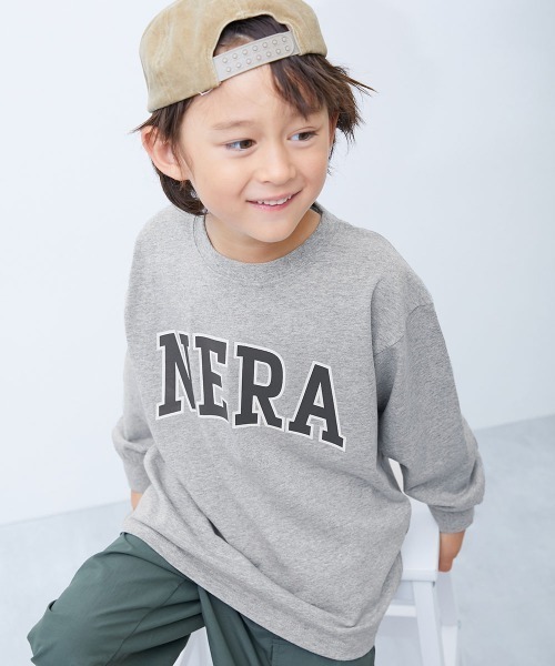 セール】綿100％ デビラボ BIGシルエット プリント袖リブ 長袖Tシャツ