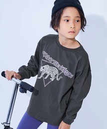 devirock | 綿100％ デビラボ BIGシルエット プリント袖リブ 長袖Tシャツ(Tシャツ/カットソー)