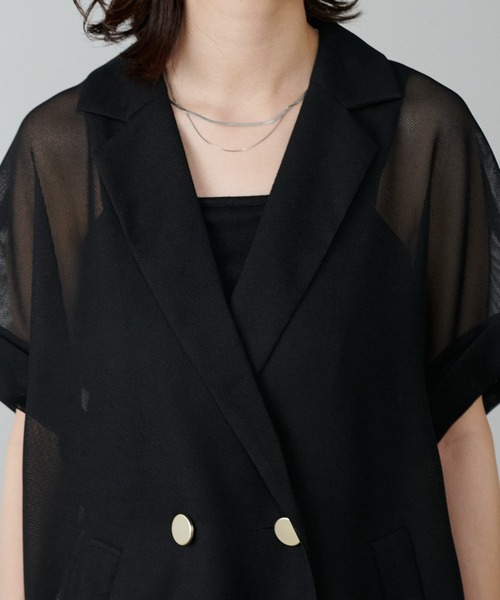 ラルータ(パルクローゼット)新品　メッシュジャケット メタル金釦メッシュジャケット | LARUTA(ラルータ)レディース