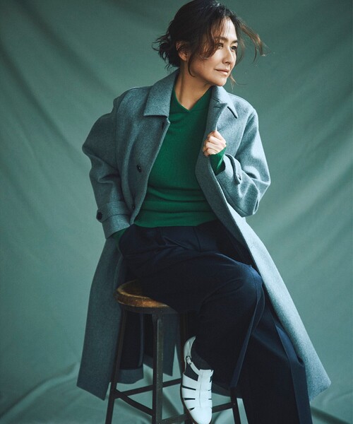 Demi-Luxe BEAMS（デミルクス ビームス）の「AK+1 / ボンディング コート（ステンカラーコート・レディース・グレー/ブラウン・36/38）」の2枚目の写真