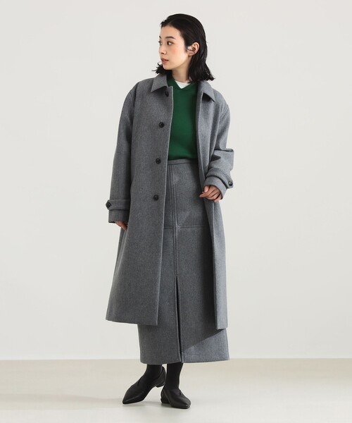 Demi-Luxe BEAMS（デミルクス ビームス）の「AK+1 / ボンディング コート（ステンカラーコート・レディース・グレー/ブラウン・36/38）」の4枚目の写真