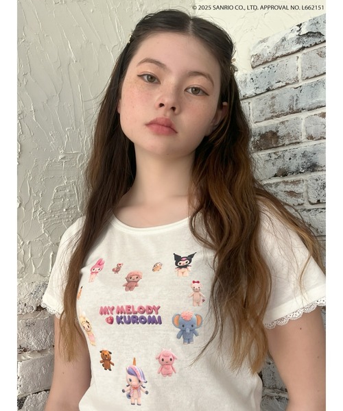 sanrio(サンリオ)の「【MY MELODY & KUROMI】 HEART ENCYCLOPEDIA TEE(Tシャツ/カットソー・レディース・ホワイト/ピンク・FREE)」の6枚目の写真