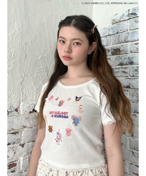 sanrio(サンリオ)の「【MY MELODY & KUROMI】 HEART ENCYCLOPEDIA TEE(Tシャツ/カットソー・レディース・ホワイト/ピンク・FREE)」の7枚目の写真