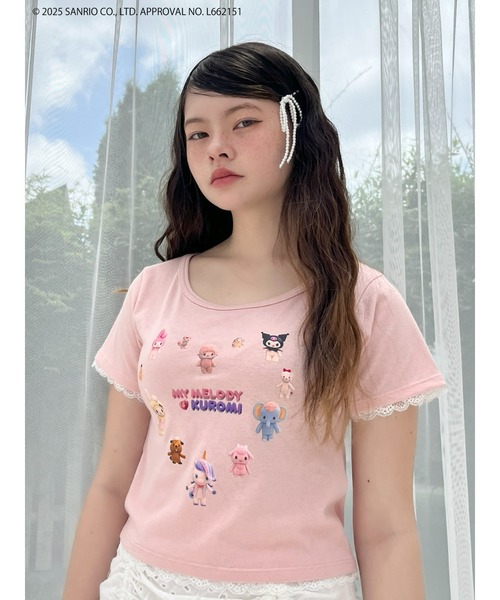 sanrio(サンリオ)の「【MY MELODY & KUROMI】 HEART ENCYCLOPEDIA TEE(Tシャツ/カットソー・レディース・ホワイト/ピンク・FREE)」の8枚目の写真