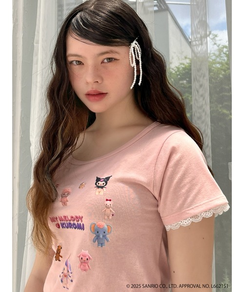 sanrio(サンリオ)の「【MY MELODY & KUROMI】 HEART ENCYCLOPEDIA TEE(Tシャツ/カットソー・レディース・ホワイト/ピンク・FREE)」の13枚目の写真