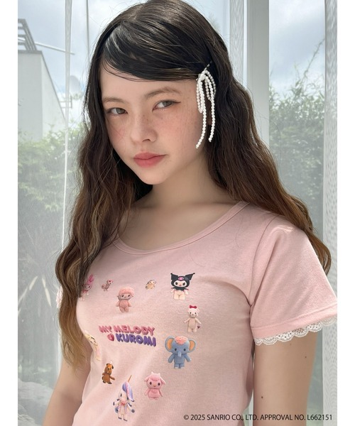 sanrio(サンリオ)の「【MY MELODY & KUROMI】 HEART ENCYCLOPEDIA TEE(Tシャツ/カットソー・レディース・ホワイト/ピンク・FREE)」の14枚目の写真