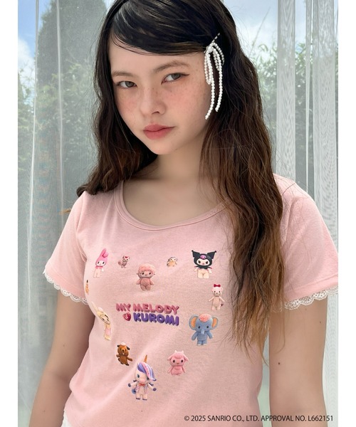 sanrio(サンリオ)の「【MY MELODY & KUROMI】 HEART ENCYCLOPEDIA TEE(Tシャツ/カットソー・レディース・ホワイト/ピンク・FREE)」の15枚目の写真