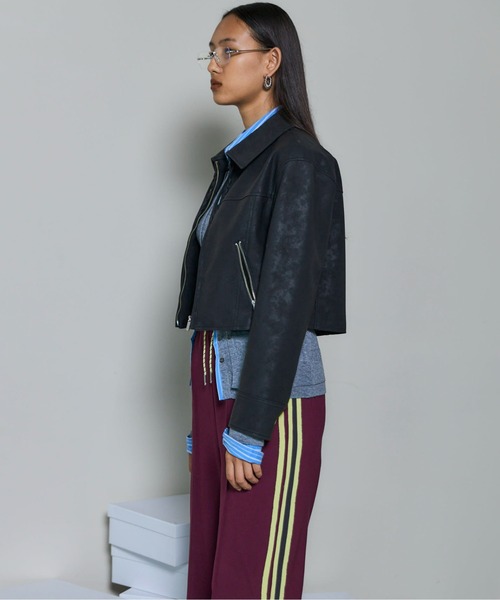 MAISON SPECIAL(メゾンスペシャル)の「Lace Up Balmacaan Short Blouson/レースアップステンカラーショートブルゾン(ブルゾン・レディース・ブラック/ブラウン・FREE)」の7枚目の写真