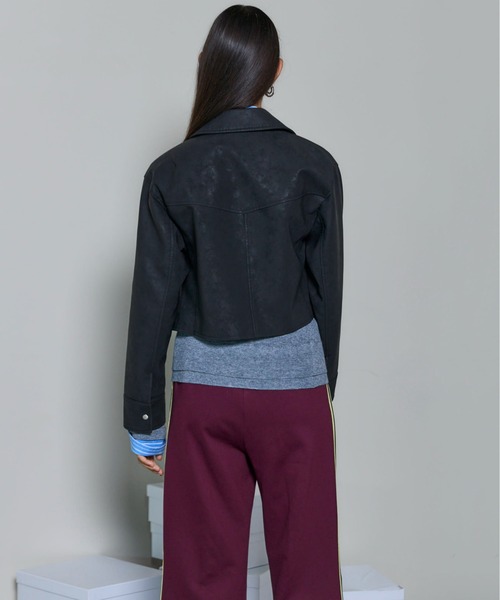 MAISON SPECIAL(メゾンスペシャル)の「Lace Up Balmacaan Short Blouson/レースアップステンカラーショートブルゾン(ブルゾン・レディース・ブラック/ブラウン・FREE)」の8枚目の写真