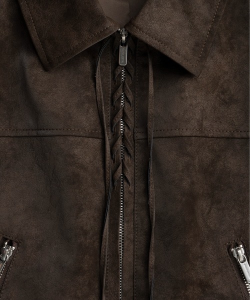 MAISON SPECIAL(メゾンスペシャル)の「Lace Up Balmacaan Short Blouson/レースアップステンカラーショートブルゾン(ブルゾン・レディース・ブラック/ブラウン・FREE)」の12枚目の写真