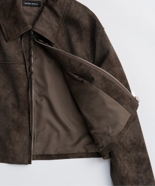 MAISON SPECIAL(メゾンスペシャル)の「Lace Up Balmacaan Short Blouson/レースアップステンカラーショートブルゾン(ブルゾン・レディース・ブラック/ブラウン・FREE)」の14枚目の写真