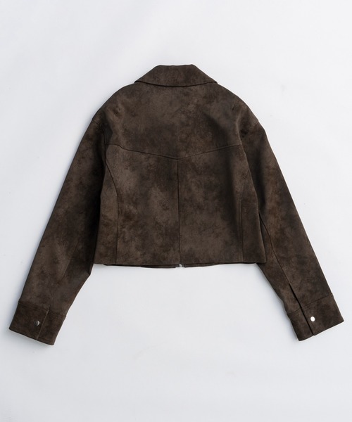 MAISON SPECIAL(メゾンスペシャル)の「Lace Up Balmacaan Short Blouson/レースアップステンカラーショートブルゾン(ブルゾン・レディース・ブラック/ブラウン・FREE)」の15枚目の写真