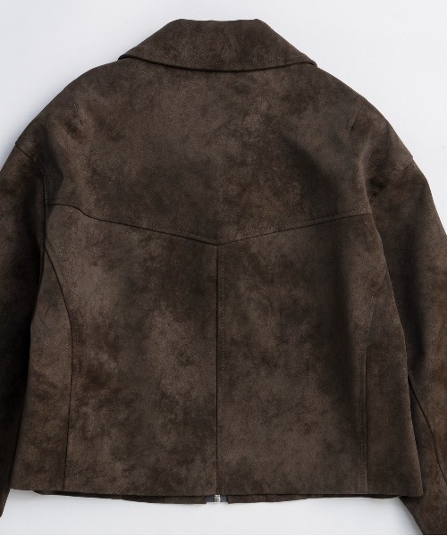 MAISON SPECIAL(メゾンスペシャル)の「Lace Up Balmacaan Short Blouson/レースアップステンカラーショートブルゾン(ブルゾン・レディース・ブラック/ブラウン・FREE)」の16枚目の写真