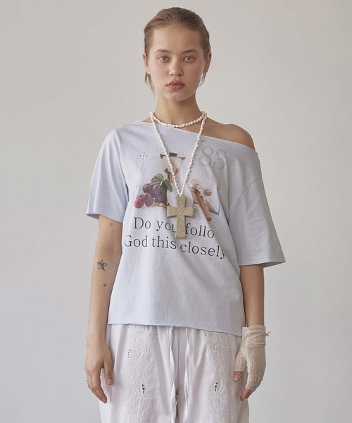 Tシャツ・カットソー SCULPTOR 83 Faith Cut Out Tee 5BFT017 83 Faith Cut Out Tee(Tシャツ/カットソー)|SCULPTOR