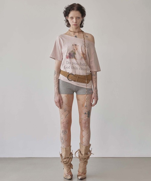 SCULPTOR カットアウトTシャツ SCULPTOR シェリフ カット アウト Tシャツ カーキ馬 S夏