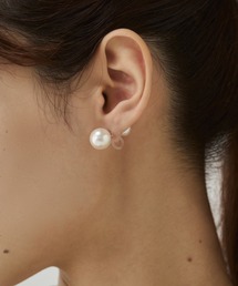 ダブルパールイヤリング ノンホールピアス（両耳用）