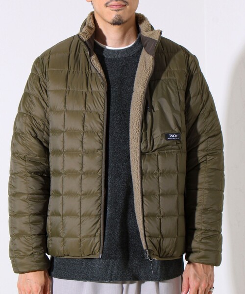 TAION(タイオン)の「【2WAYで着回せる】【UNISEX】GLOSTER配色別注 TAIONボア×ダウンブルゾン(ダウンジャケット/コート・メンズ・ブラック/ダークベージュ/アイボリー・XL/L/M)」の5枚目の写真