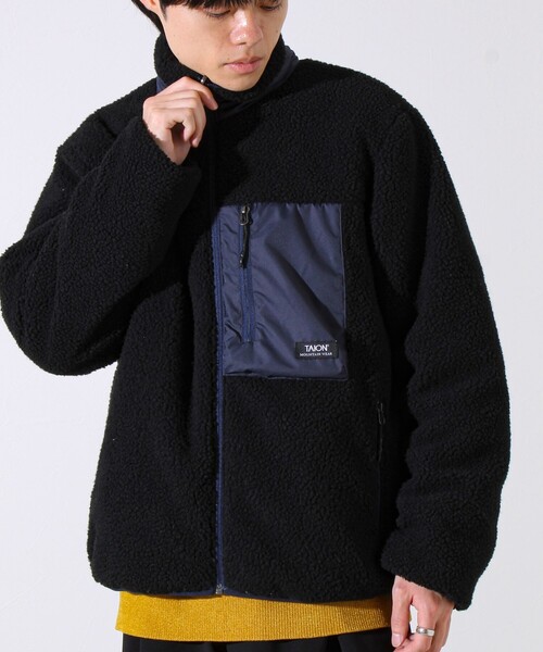 TAION(タイオン)の「【2WAYで着回せる】【UNISEX】GLOSTER配色別注 TAIONボア×ダウンブルゾン(ダウンジャケット/コート・メンズ・ブラック/ダークベージュ/アイボリー・XL/L/M)」の7枚目の写真