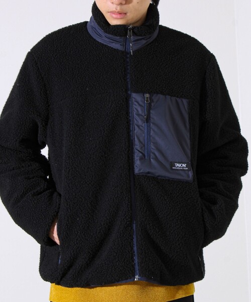 TAION(タイオン)の「【2WAYで着回せる】【UNISEX】GLOSTER配色別注 TAIONボア×ダウンブルゾン(ダウンジャケット/コート・メンズ・ブラック/ダークベージュ/アイボリー・XL/L/M)」の8枚目の写真