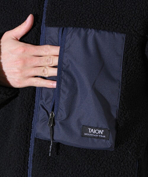 TAION(タイオン)の「【2WAYで着回せる】【UNISEX】GLOSTER配色別注 TAIONボア×ダウンブルゾン(ダウンジャケット/コート・メンズ・ブラック/ダークベージュ/アイボリー・XL/L/M)」の11枚目の写真
