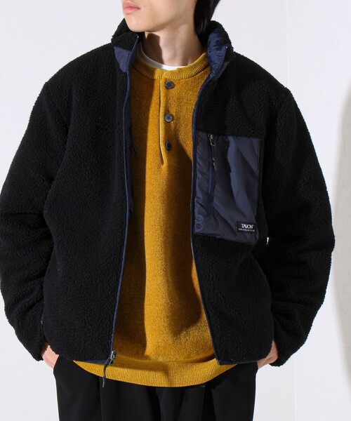 TAION(タイオン)の「【2WAYで着回せる】【UNISEX】GLOSTER配色別注 TAIONボア×ダウンブルゾン(ダウンジャケット/コート・メンズ・ブラック/ダークベージュ/アイボリー・XL/L/M)」の13枚目の写真