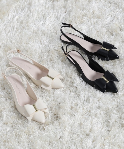 JILL by JILL STUART（ジルバイジルスチュアート）の「◇RIBBONディティールパンプス（パンプス・レディース・ブラック/ホワイト・LARGE/MEDIUM/SMALL）」の3枚目の写真