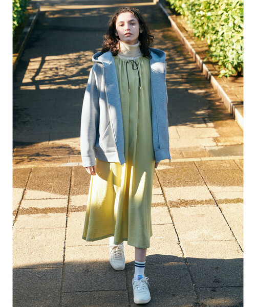 GYMPHLEX（ジムフレックス）の「Gymphlex | ダンボールニット ジップフードジャケット WOMEN（パーカー・レディース・オフホワイト/グレー/ベージュ系その他・XS/S）」の6枚目の写真