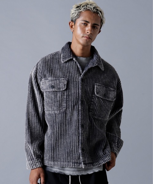 DANKE SCHON(ダンケシェーン)の「DankeSchon/ダンケシェーン/2.5W CHEMICAL CODUROY SHIRT(シャツ/ブラウス・メンズ・ブラック/グレー・M/L)」の6枚目の写真