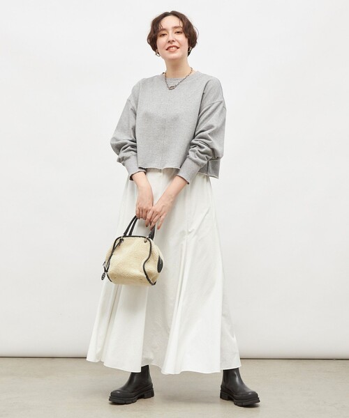 NOLLEY’S（ノーリーズ）の「ショート丈裏毛スウェット（スウェット・レディース・ブラック/アイボリー/ライトグレー・FREE）」の10枚目の写真