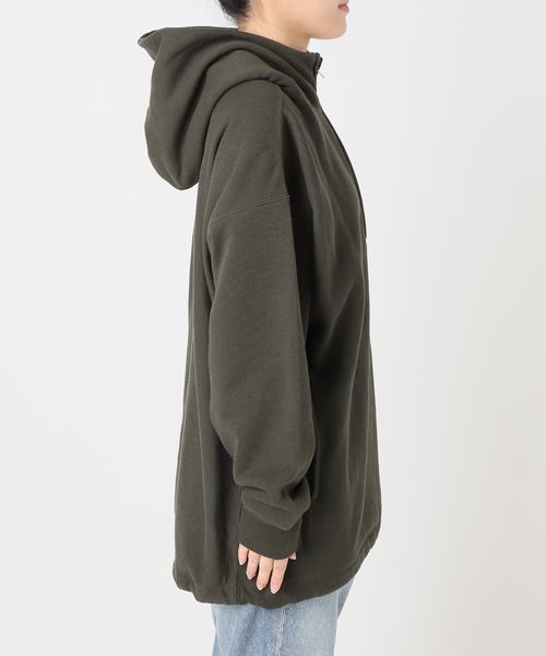 プーさん専用FRAMeWORK別注フードハーフジップドロストプルオーバー Champion 別注REVERSE WEAVE11.5OZフードハーフジップドロスト