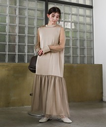 select MOCA（セレクトモカ）の「【オケージョン/結婚式】ヘムチュールサテンワンピース（ドレス）」