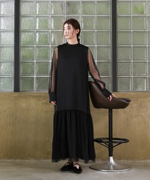 select MOCA（セレクトモカ）の「【オケージョン/結婚式】ヘムチュールサテンワンピース（ドレス）」