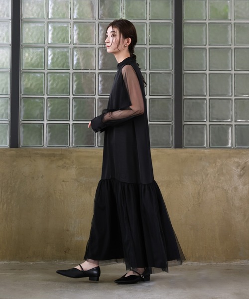 select MOCA（セレクトモカ）の「【オケージョン/結婚式】ヘムチュールサテンワンピース（ドレス・レディース・ベージュ/ブラック・MEDIUM/LARGE）」の20枚目の写真