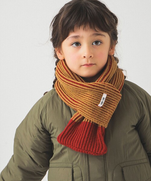 B:MING by BEAMS（ビーミングバイビームス）の「リブ マフラー 2025FW（マフラー・キッズ・ベージュ/ライトブラウン・ONE SIZE）」の2枚目の写真