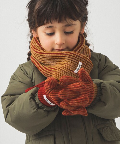 B:MING by BEAMS（ビーミングバイビームス）の「リブ マフラー 2025FW（マフラー・キッズ・ベージュ/ライトブラウン・ONE SIZE）」の5枚目の写真