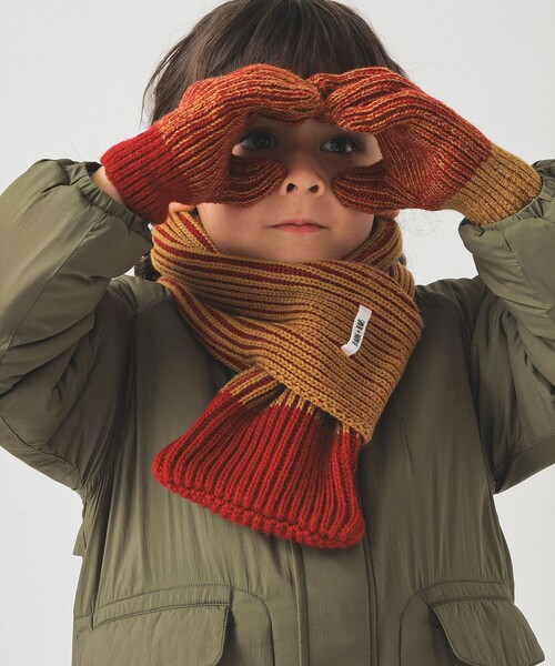 B:MING by BEAMS（ビーミングバイビームス）の「リブ マフラー 2025FW（マフラー・キッズ・ベージュ/ライトブラウン・ONE SIZE）」の6枚目の写真